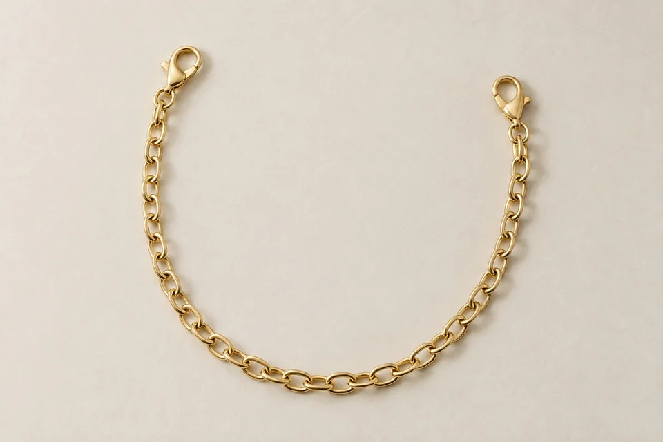 Gold-tone accessory chain with two end clasps