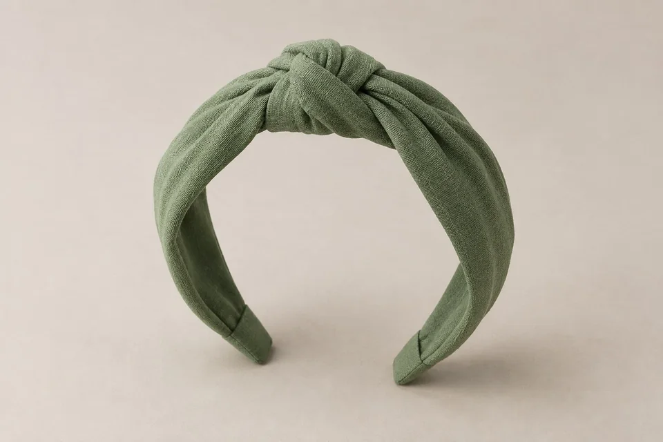 Meadow green twist-front headband