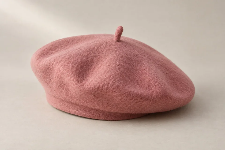 Rose-pink beret