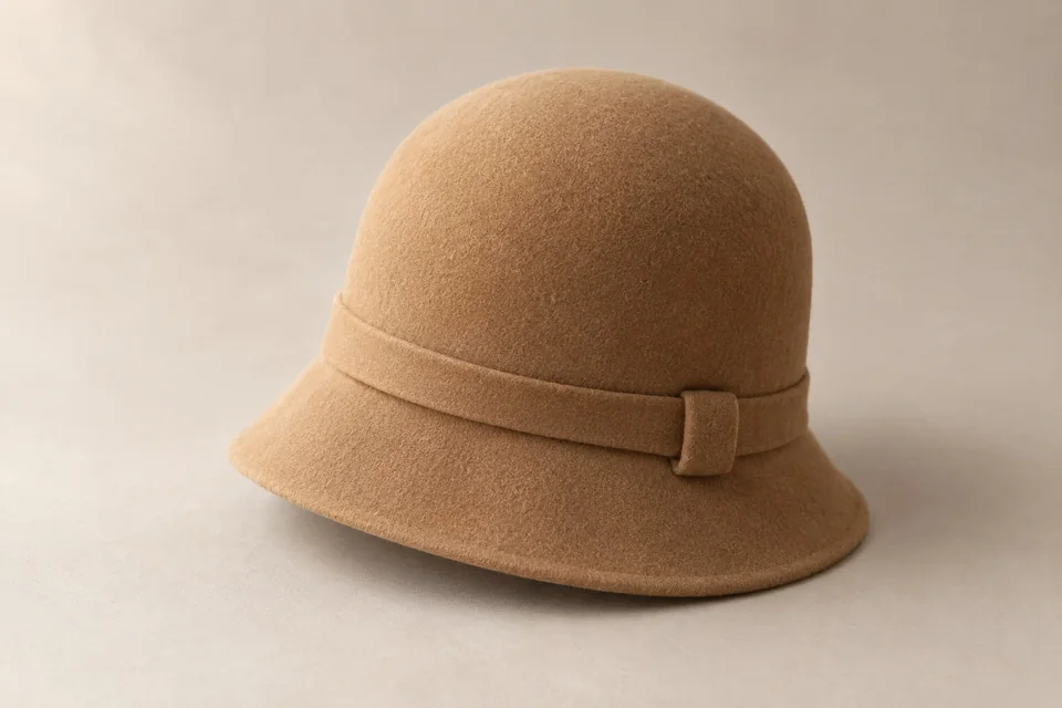 Camel cloche hat
