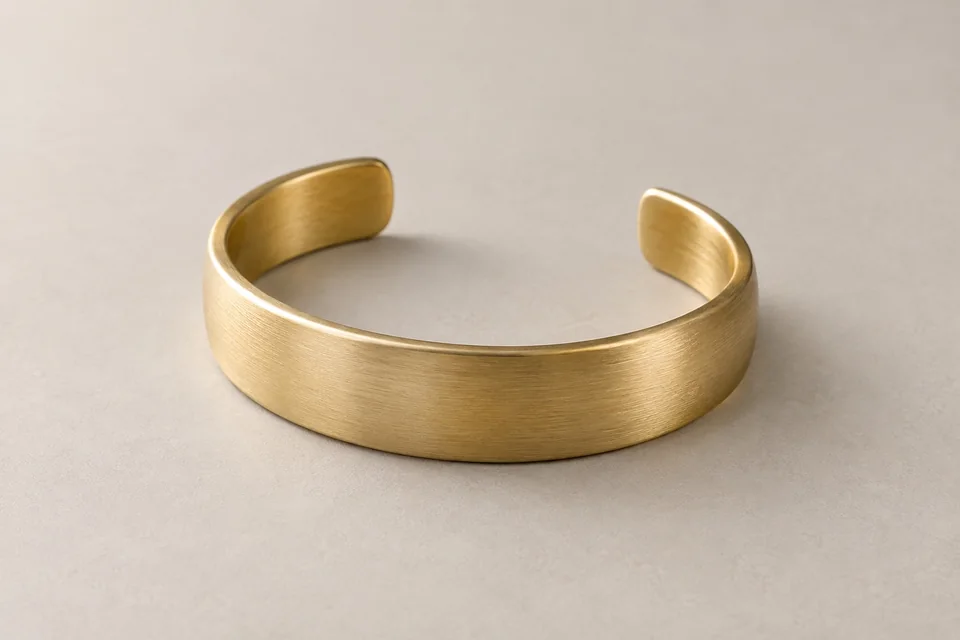 Brushed gold-tone open cuff bracelet