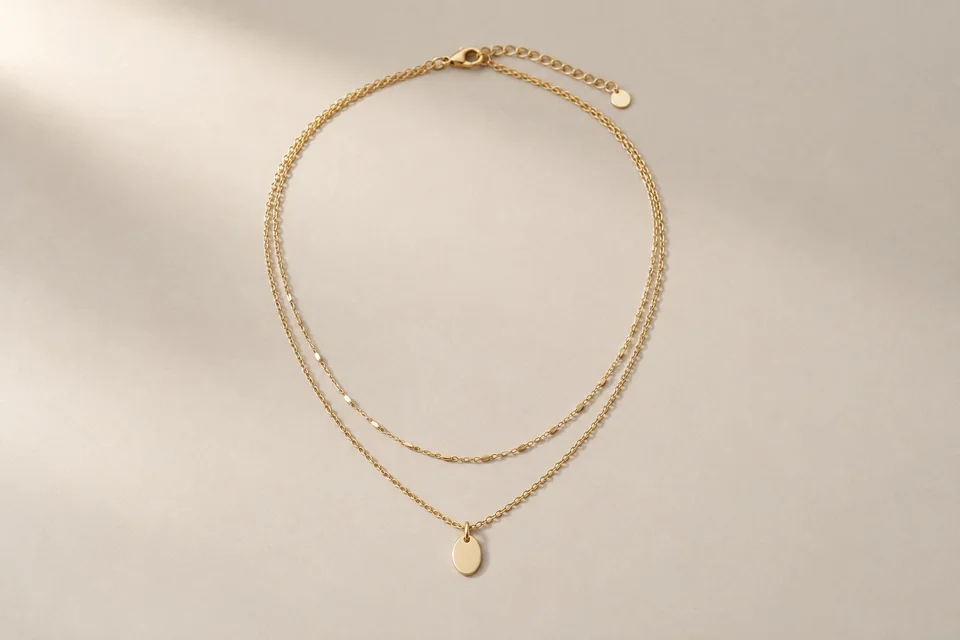 Layered gold-tone fine-chain necklace